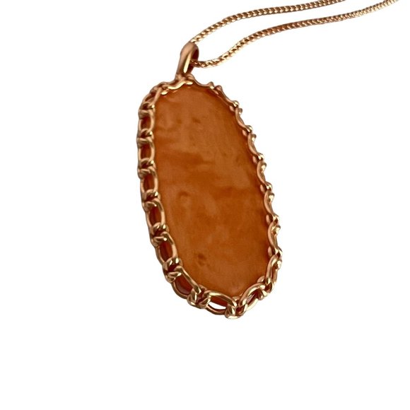 NWT Kendra Scott Macramé Reid Statement Necklace in Blush Wood 14k Rose … - Picture 13 of 15